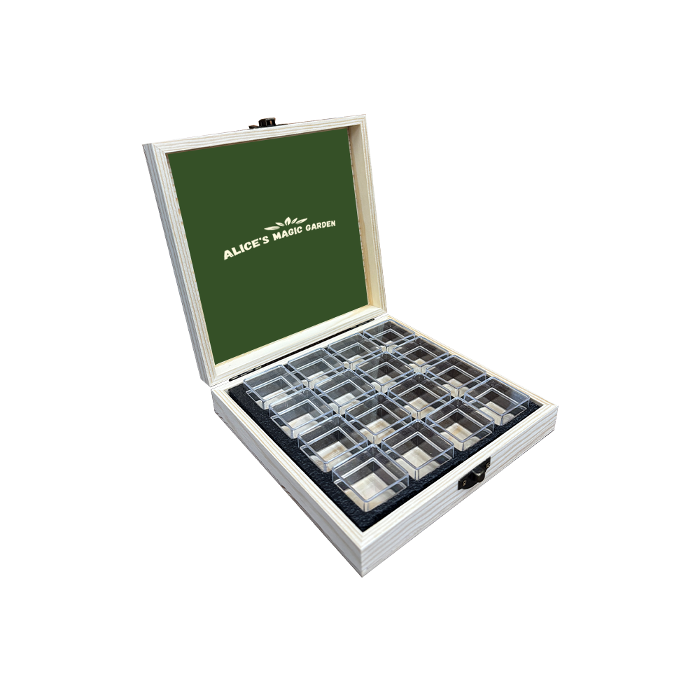 Wooden Mega Seed Storage Organizer with 16 Inner Boxes