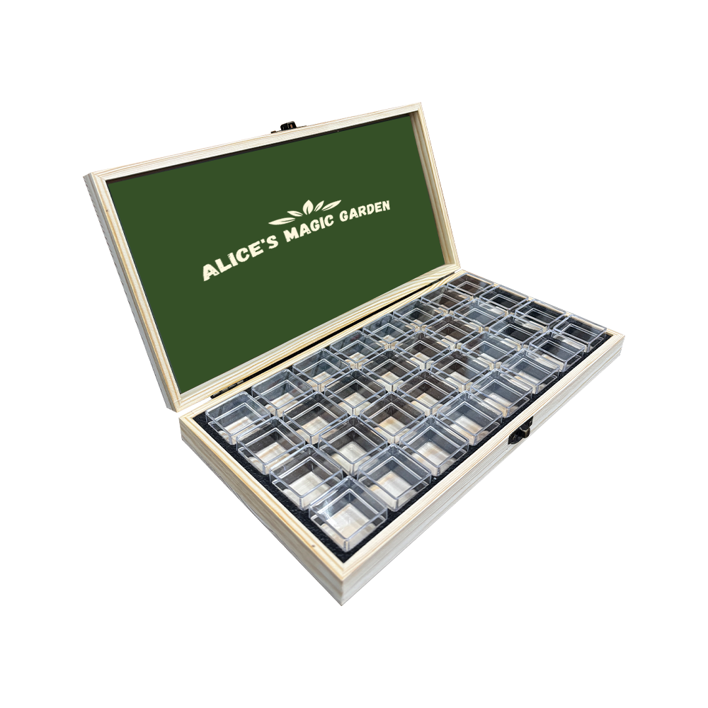 Wooden Mega Seed Organizer with 32 Individual Storage Boxes