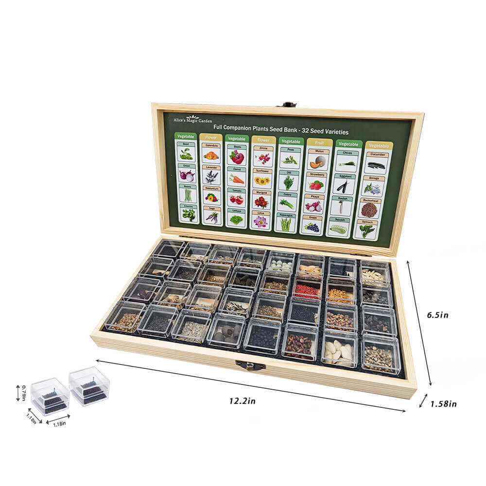 32 seed bank,seeds for planting vegetables and fruits,flowers,herbs,gardening gifts for women